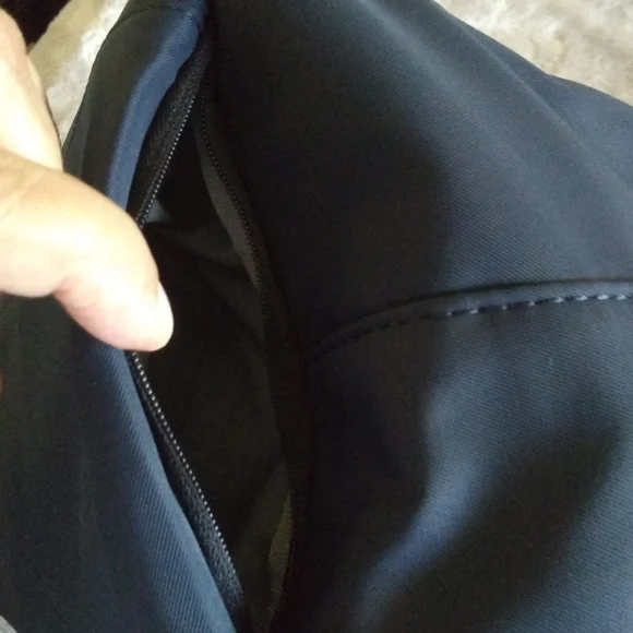 Away Original Everywhere Bag Navy Blue Nylon Black Leather Trim - Picture 5 of 14